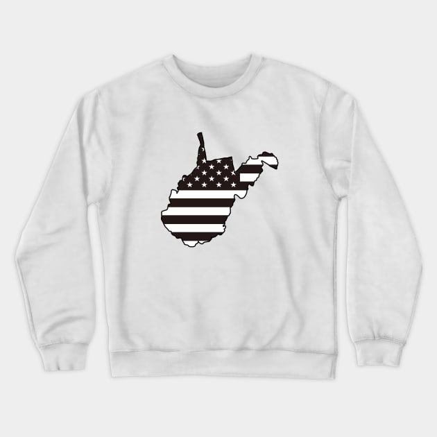 Black and White Flag West Virginia Crewneck Sweatshirt by DarkwingDave
